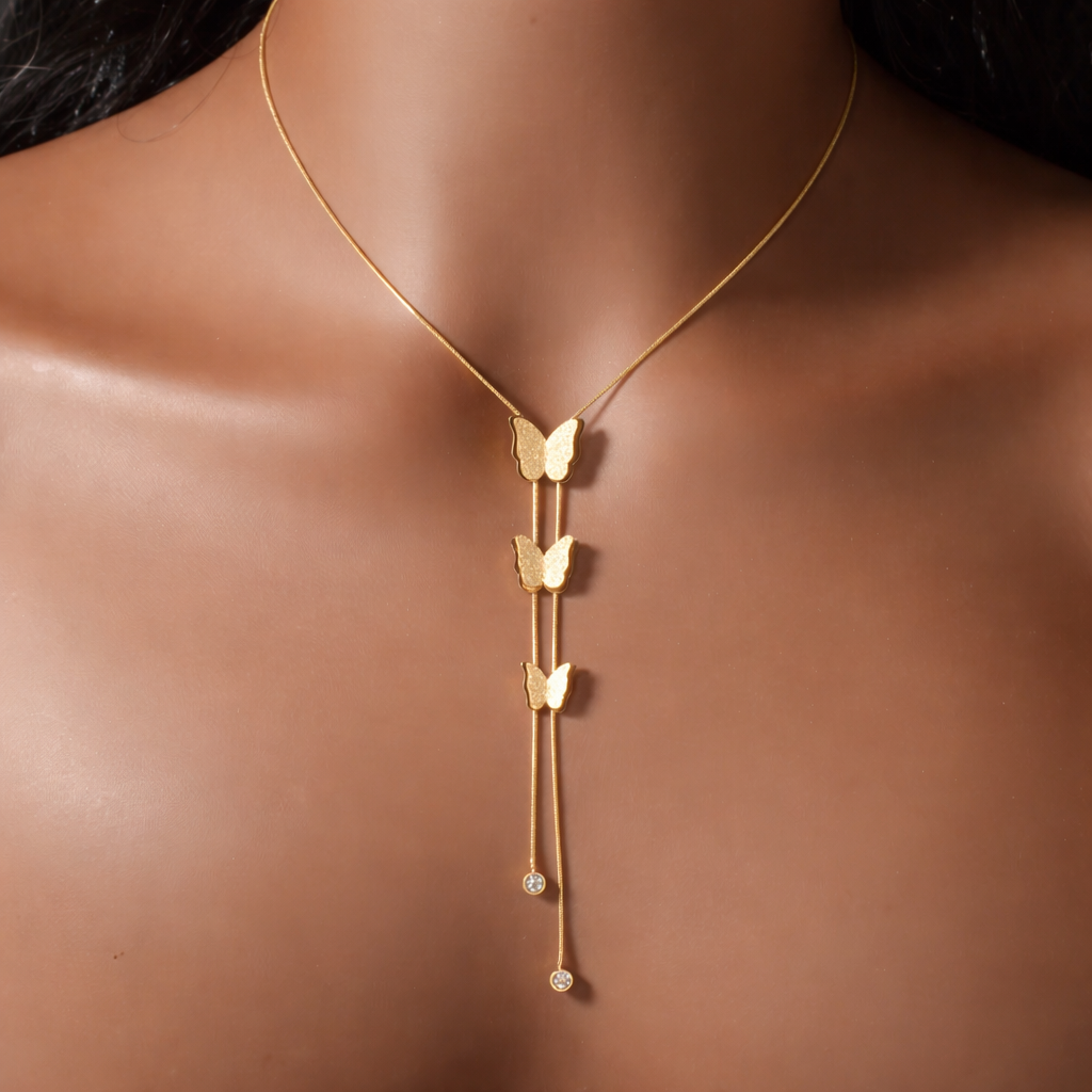 XP005-10K Gold Plated Necklace & Earrings - Image 2